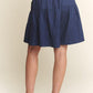 ADORA Elastic Waist Wide Leg Denim Shorts Denim Shorts