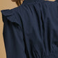 Umgee Textured Midi Dress with Ruffle Shoulder Detail