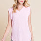 BOMBOM Rib Knit V-Neck Tank PINK