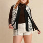 Plus Size Tied Sherpa Vest Coat with Pockets - DAVERRI FASHIONS