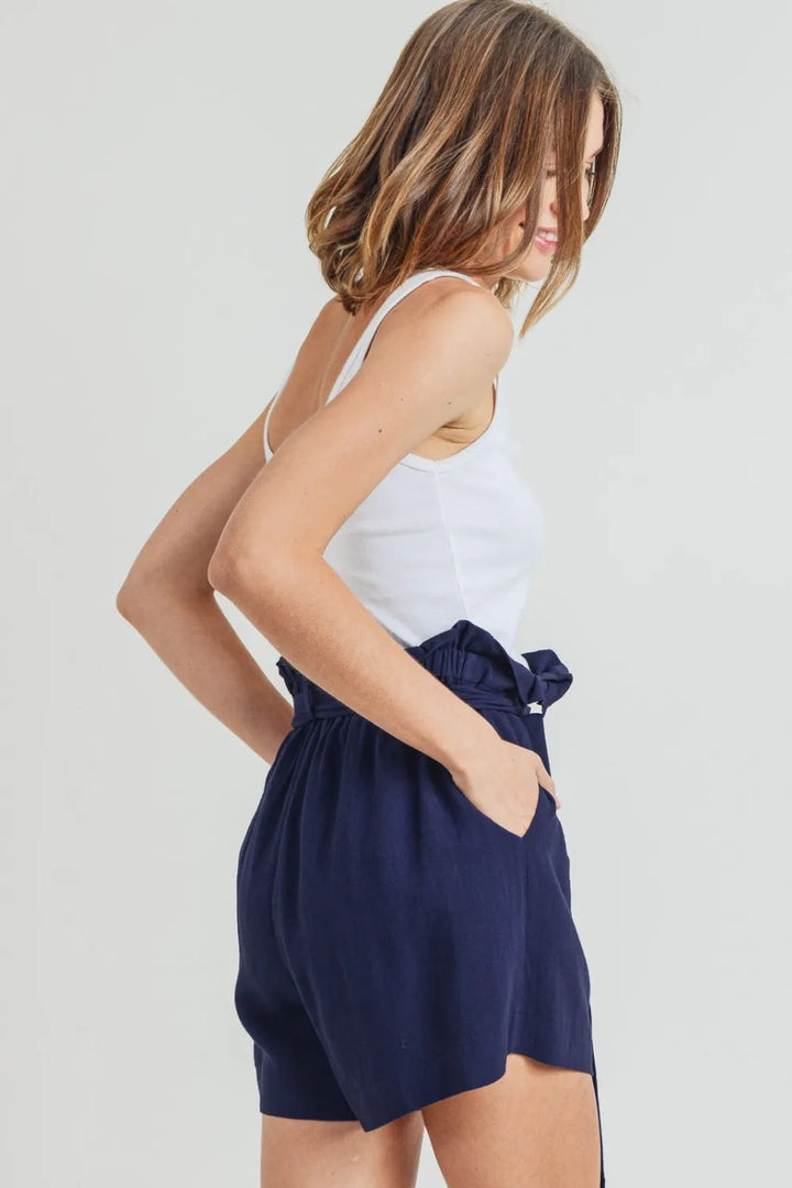 Cotton Bleu by Nu Label Buckle Belt Cotton Linen Shorts Shorts