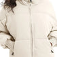 Zip Up Turtleneck Long Sleeve Puffer Jacket - DAVERRI FASHIONS