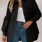 Snap Down Collared Winter Coat - DAVERRI FASHIONS