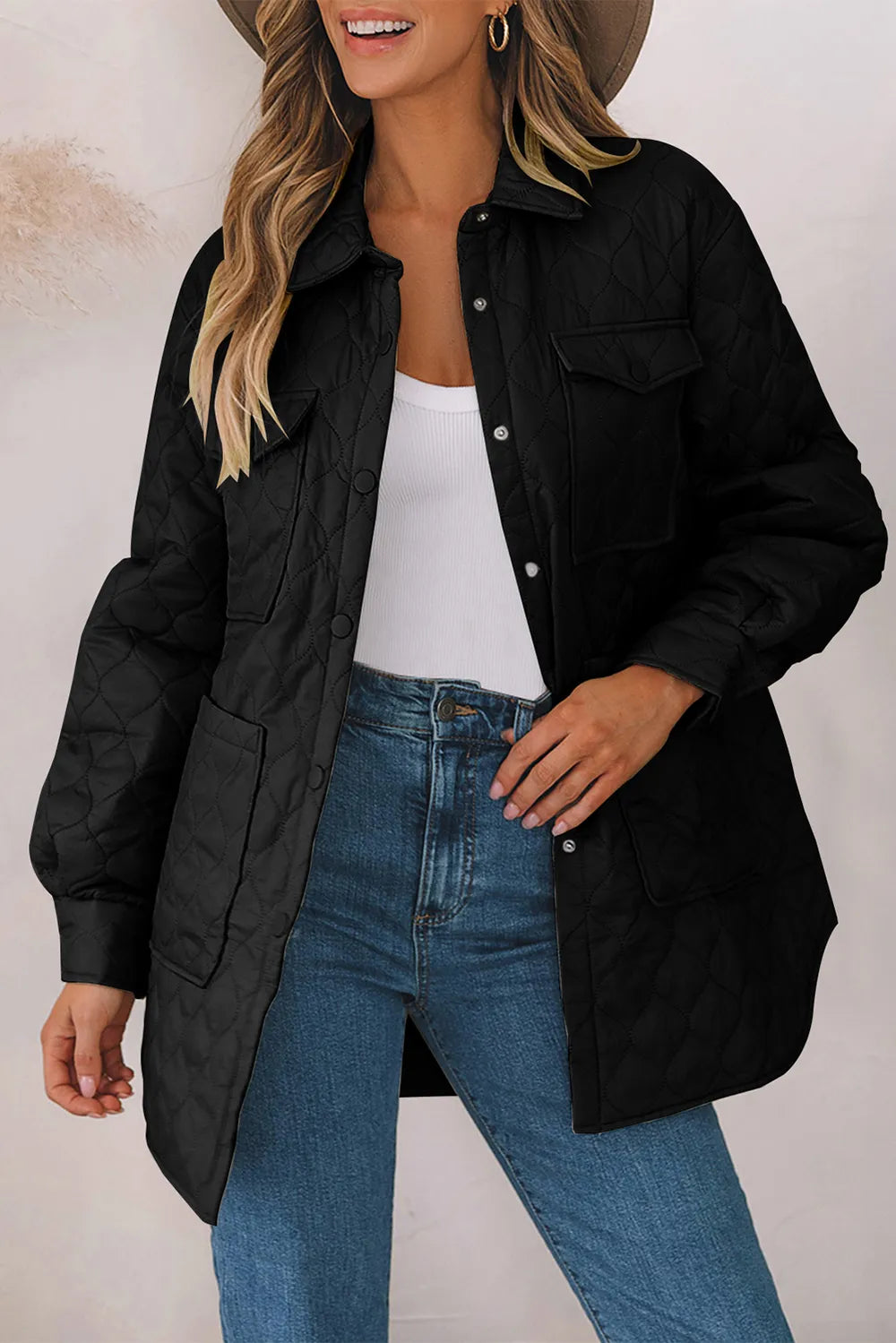 Snap Down Collared Winter Coat | Coats Daverri Fashions