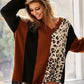 BiBi Brushed Thermal Color Block Top With Leopard