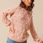 SO ME Pom Pom Textured Knit Sweater Top - DAVERRI FASHIONS