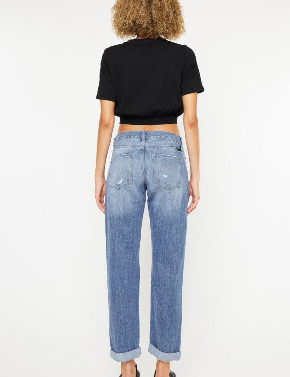 Kancan Mid Rise Distressed Straight Jeans | Jeans Daverri Fashions