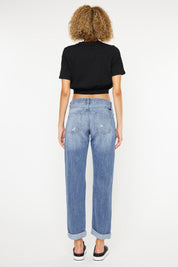 Kancan Mid Rise Distressed Straight Jeans | Jeans Daverri Fashions