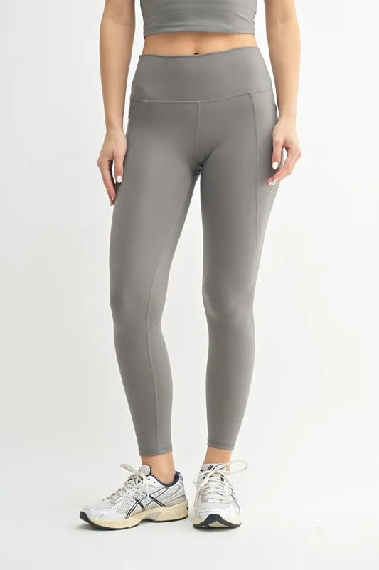 MONO B Venice Cloud Light Sculpt High-Waisted Leggings NEW PEWTER