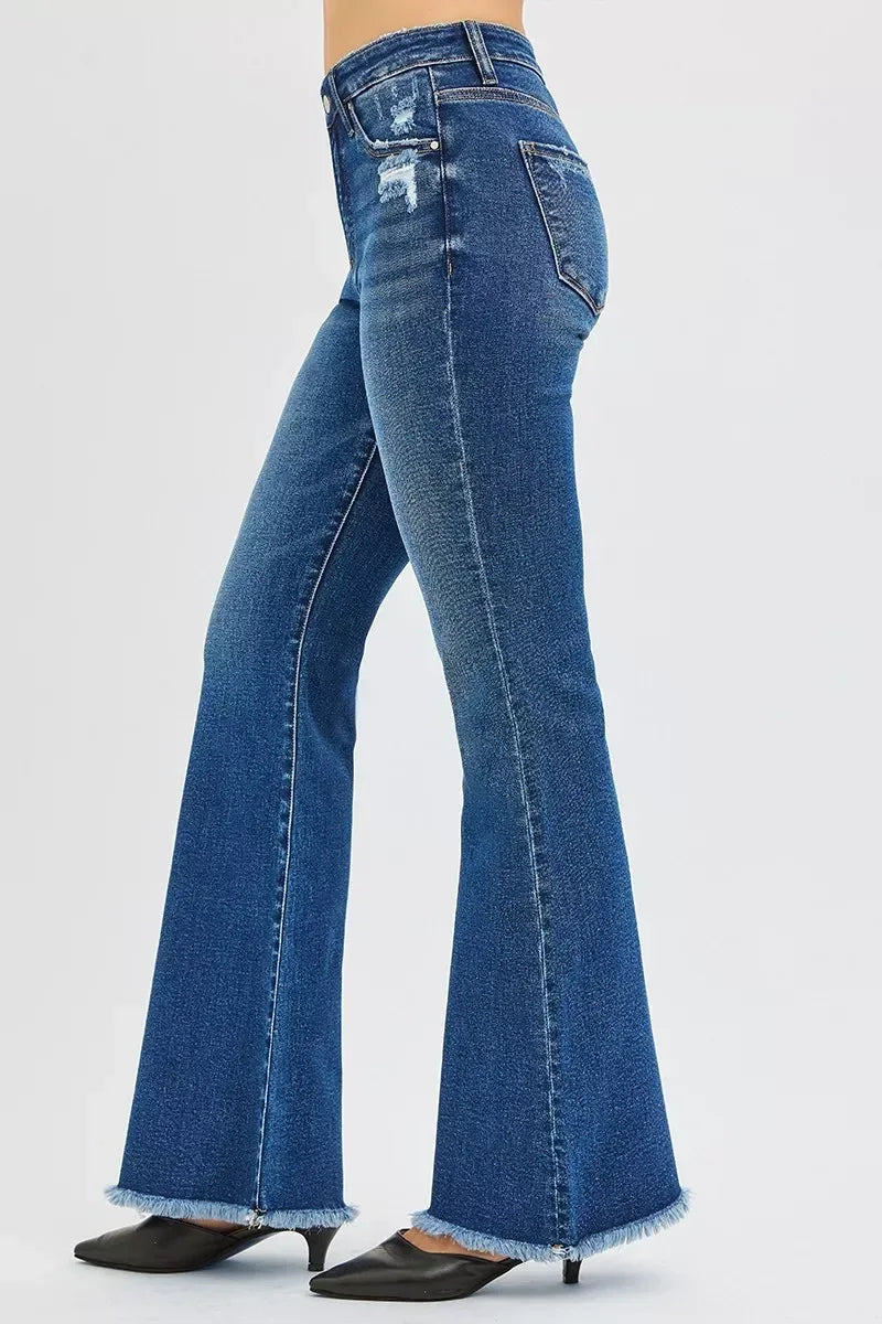 RISEN High Rise Flare Jeans - DAVERRI FASHIONS