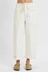 RISEN Full Size High Rise Crop Wide Barrel Cargo Pocket Jeans Plus Size Cream Cargo Jeans
