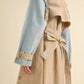 MABLE Layered Look Trench Coat With Denim Jacket