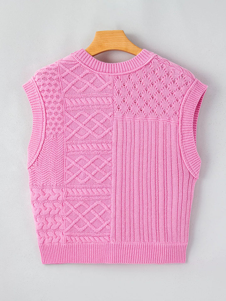 Cable Knit Dolman Sweater Vest | Sweater Vests Daverri Fashions