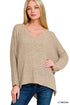 Zenana Dolman Sleeve V-Neck Sweater - DAVERRI FASHIONS