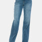 Judy Blue Full Size Tummy Control Cut Raw Hem Straight Jeans - DAVERRI FASHIONS