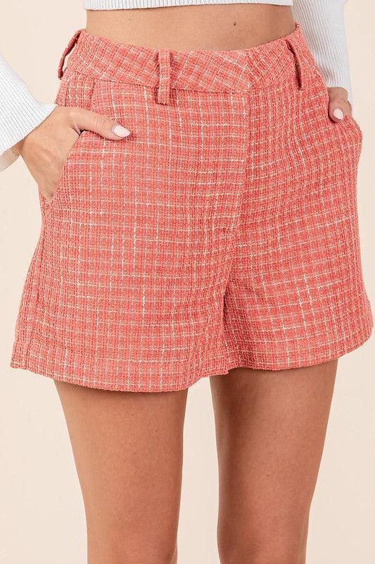 Mittoshop Tweed Classic Shorts with Side Pockets - DAVERRI FASHIONS
