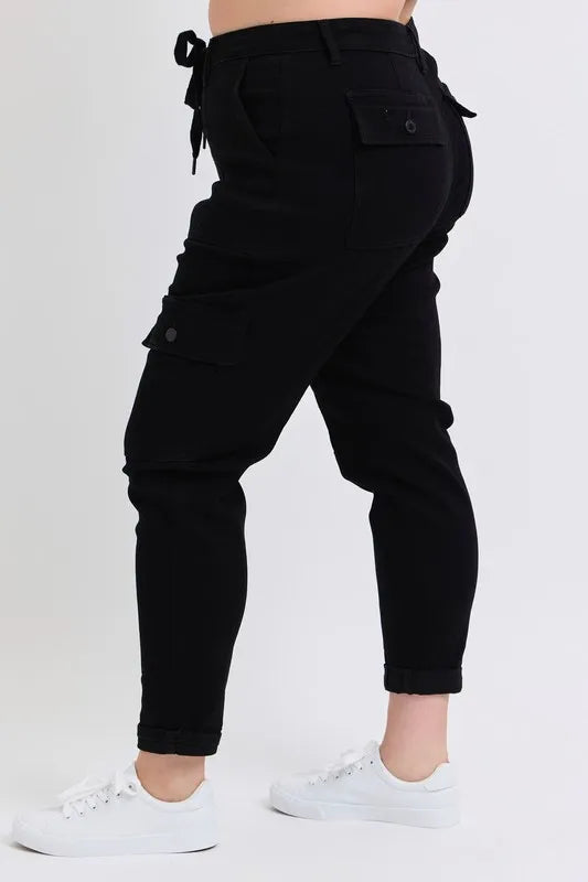 Judy Blue Full Size High Waist Cargo Cuffed Jogger Jeans