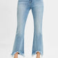 RISEN Full Size High Rise Crop Bootcut Fray Hem Jeans Plus Size LIGHT
