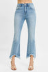 RISEN Full Size High Rise Crop Bootcut Fray Hem Jeans Plus Size LIGHT