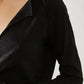 Exposed Seam Notched Long Sleeve T-Shirt - DAVERRI FASHIONS