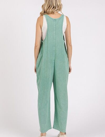 Mittoshop Scoop Neck Wide Leg Overalls Overalls