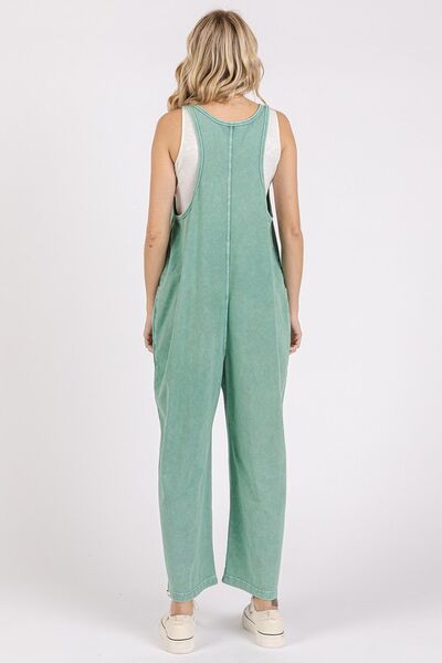 Mittoshop Scoop Neck Wide Leg Overalls Overalls