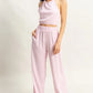 HYFVE Striped Halter Neck Top and Pants Set PINK WHITE