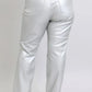 Judy Blue Full Size High Waist Silver Faux Leather Pants Plus Size Pants