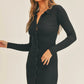 Mable Button Up Ribbed Mini Shirt Dress - DAVERRI FASHIONS