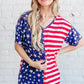 And The Why American Flag Short Sleeve Top - DAVERRI FASHIONS
