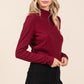 Mittoshop Mock Neck Rib Knit Long Sleeve Crop Top - DAVERRI FASHIONS