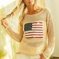 BiBi Sequin American Flag Patch Open Knit Cover Up - DAVERRI FASHIONS