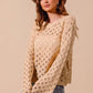 SO ME Geometric Pattern Open Knit Lightweight Sweater