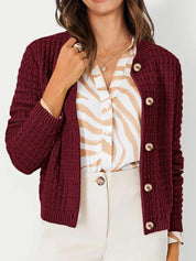 Textured Knit Button-Front Cardigan | Cardigans Daverri Fashions