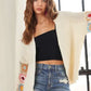 ADORA Full Size Contrast Crochet Open Front Long Sleeve Cardigan - DAVERRI FASHIONS