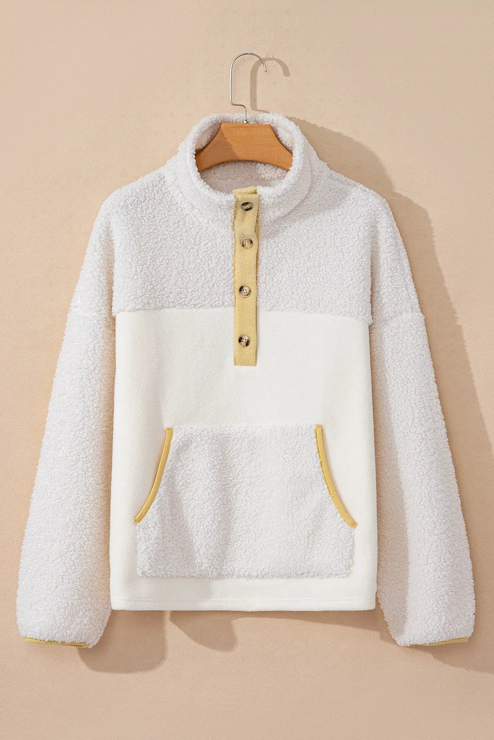 Mock Neck Long Sleeve Sherpa Sweatshirt | Sweatshirts Daverri Fashions