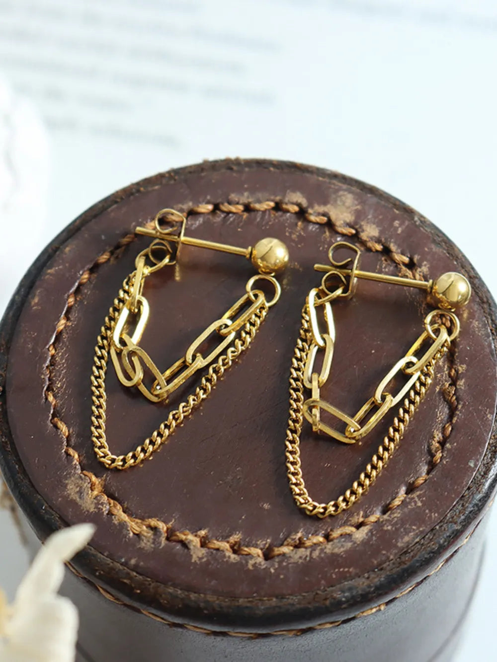 Titanium Steel Double Chain Earrings | Earrings Daverri Fashions