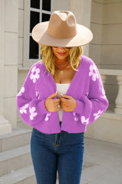 Angel Wings Floral Open Front Fuzzy Cardigan | Cardigans Daverri Fashions