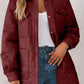 Snap Down Collared Winter Coat - DAVERRI FASHIONS