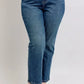 Judy Blue Full Size High Waisted Rigid Magic Non-destroy Straight Leg Jeans Plus Size - DAVERRI FASHIONS