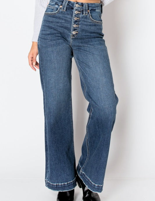 Artemis Vintage Tummy Control 90's Vintage Wide Jeans | Jeans Daverri Fashions