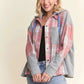 ADORA Button Down Plaid Hoodie Shacket Shackets