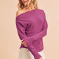 Aemi + Co One Shoulder Long Sleeve Knit Top