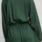 Daverri dark green drawstring half-zip long-sleeve romper back view