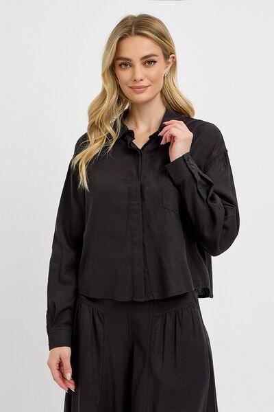 RISEN Button Down Long Sleeve Shirt - DAVERRI FASHIONS