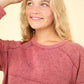 VERY J Mineral Washed Oversized Sweatshirt Mini Dress Mini Dresses