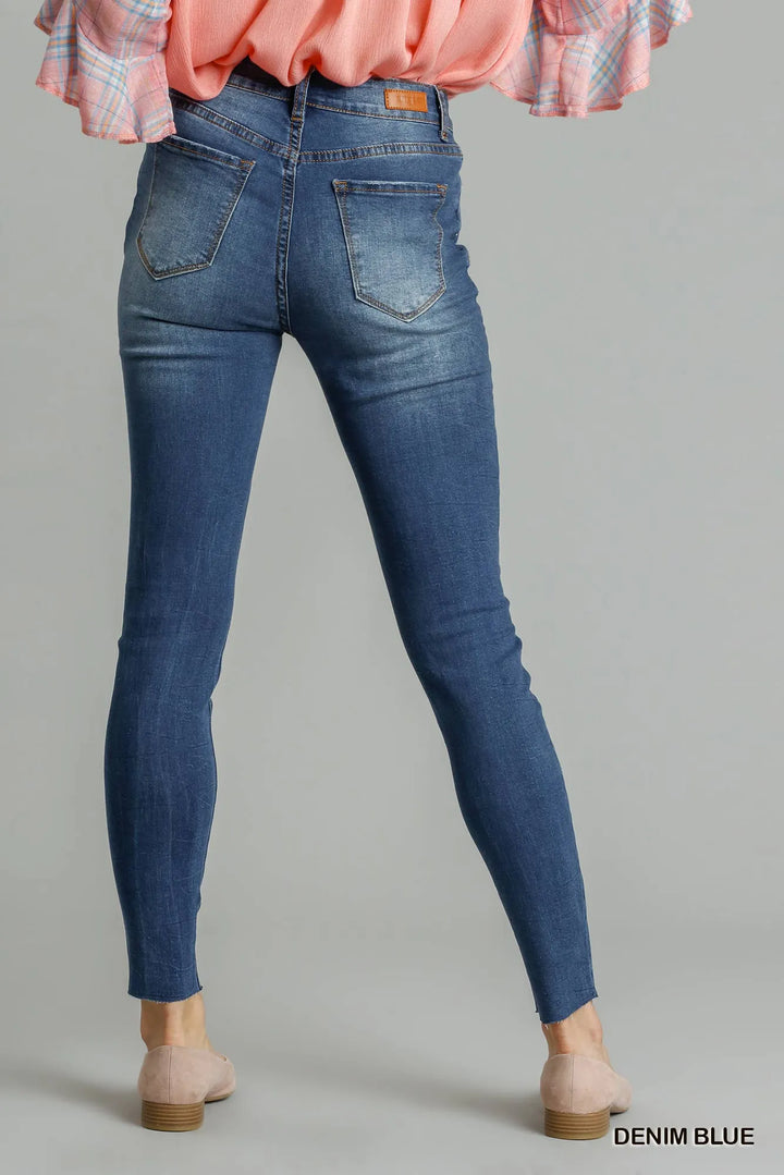 Umgee Distressed Skinny Jeans with Pockets Jeans