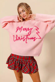SO ME Merry Christmas Tinsel Lettering Sweater | Sweaters Daverri Fashions