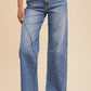Annie Wear Decorative Seams Wide Leg Jeans - DAVERRI FASHIONS