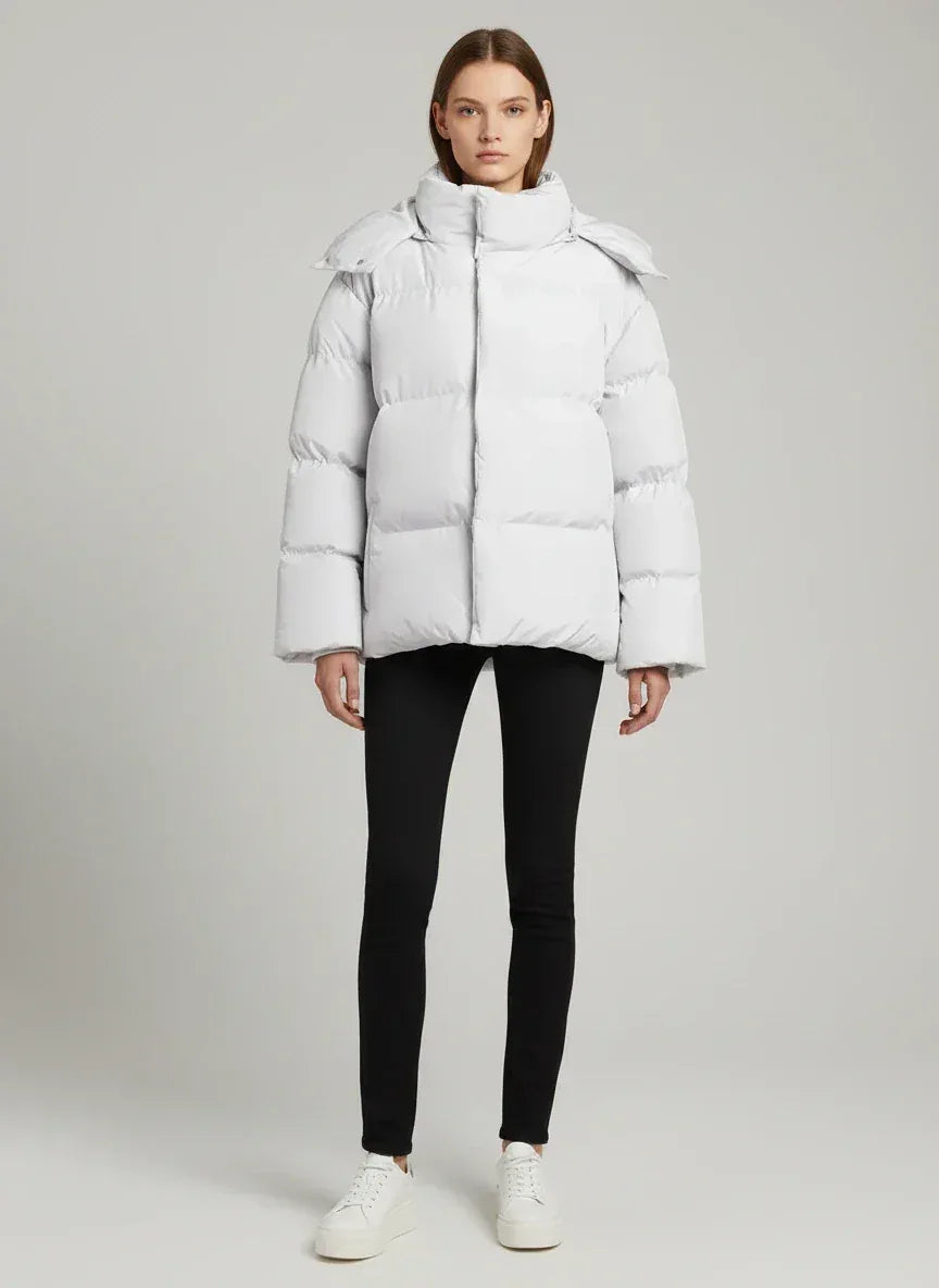 Pocketed Zip Up Hooded Puffer Jacket - DAVERRI FASHIONS